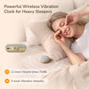 Réveil Lumineux Simulateur d'Aube, Vibration sans Fil et Commande à Distance pour Gros Dormeurs, Double Alarme, Lampe de Chevet avec Horloge Numérique pour Sourds
