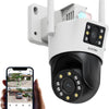 Caméra Surveillance WiFi avec Double Objectif 2MP+2MP, Caméra Motorisée Extérieure, 360° Vue Détection Humaine/Véhicule, Audio Bidirectionnel, Sirène Alarme, Vision Nocturne en Couleur