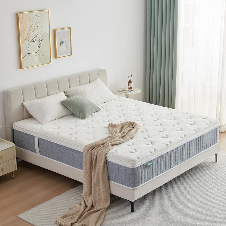 Matelas 1 Personne  90x190 20cm Epaisseur Mousse Mémoire de Forme Matelas Ressort Ensachés Parfait Soutien Fermeté Moyenne Respirable Confortable