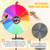 Roue de la Fortune 60 cm, Support Réglable sur Pied, Roue à Tourner Personnalisable 14 Cases Effaçables, Tirage au Sort & Loterie, Chance, Tombola, Foire