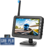 Caméra de Recul Sans Fil, 4.3 Pouces HD IPS Moniteur IP69 Imperméable Vision Nocturne, Grand Angle/Aide au Recul/Image Flip Caméra de Recul pour Camping Car Caravane Camions Remorques