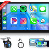 Autoradio 2 Din 4G+64G 7 Pouces Android, Écran Tactile Carplay sans Fil 2 Din Autoradio avec Android Auto Mirror Link GPS Navi Bluetooth WiFi/FM/RDS/EQ/SWC/USB Caméra de Recul