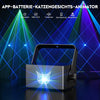 DiscoLicht PartyLicht avec Bluetooth-App, 3D DIY Animation Disco Lumière avec Batterie 5200 mA, Animation DJ Party Lumières avec Télécommande et DMX 512, pour Party Bar Halloween Noël