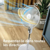 Philips Ventilateur sur pied Série 1000 - Puissant et silencieux, 38 dB, Hauteur réglable, Inclinable et rotatif, Minuterie BLANC
