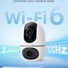 Caméra Surveillance WiFi Intérieure 1080P, 2-en-1 Double Objectif, Rotation 360, Vision Nocturne Couleur, Auto-Suivi, Audio Bidirectionnel