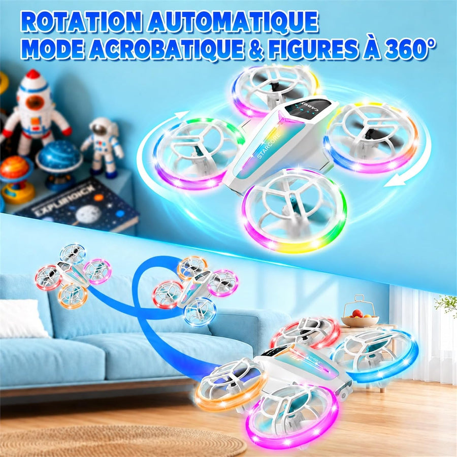 Drone avec double module lumineux (Bleu et Blanc Nebuleux)