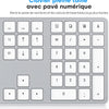 Clavier Filaire pour Mac, Câble de Clavier avec Double Port (Type C/USB), AZERTY Français pavé Numérique, Compatible avec Apple Mac Pro/Mini, MacBook Air/Neo, iMac Pro, Argent