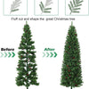 Sapin de Noël artificiel de 230 cm avec lumières LED chaudes et multicolores – Branches en PVC – Support métallique – Pommes de pin, baies rouges