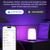 Lampe de Chevet Connectée, Veilleuse LED WiFi RGBWW Multicolore Dimmable avec Commande Vocale et Contrôle à Distance Compatible Assistant Vocaux