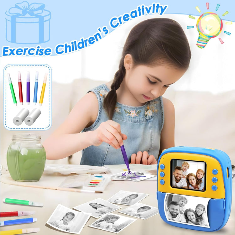 Appareil Photo Enfant Rechargeable Polaroid Ecran LCD 2.1" Vidéo HD Carte SD 32Go BLEU