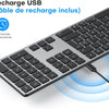 Kit Clavier et Souris Bluetooth pour Mac, Clavier et Souris sans Fil AZERTY Français Rechargeable avec 3 Canaux Bluetooth pour Apple Mac Pro/Mini, MacBook Pro/Air, iMac, iMac Pro, Gris Foncé