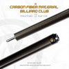 Queue de billard en fibre de carbone de 58 pouces, structure 1/2, connecteur à 3 dents, pointe de 12,4 mm, 540-567 g, convient pour les joueurs de billard professionnels