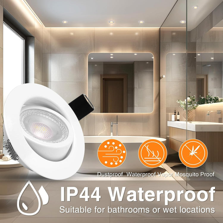 Spot LED Encastrable Orientable, 5W Spot Led Plafond Blanc Dimmable 220V Blanc Neutre 4000K 500LM Spot Encastrable LED Extra Plat, IP44