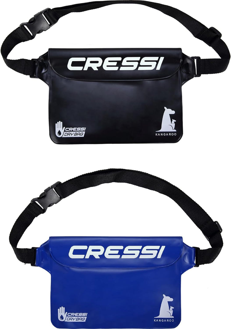 Cressi Kangaroo Dry Pouch Bundle 2 Sacs étanches Unisex-Adult, Noir/Bleu, Taille Unique