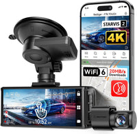 REDTIGER F7N Touch 4K STARVIS 2 Caméra de tableau de bord de voiture avant Caméra embarquée de voiture 5,8 GHz WiFi, écran tactile 3,18