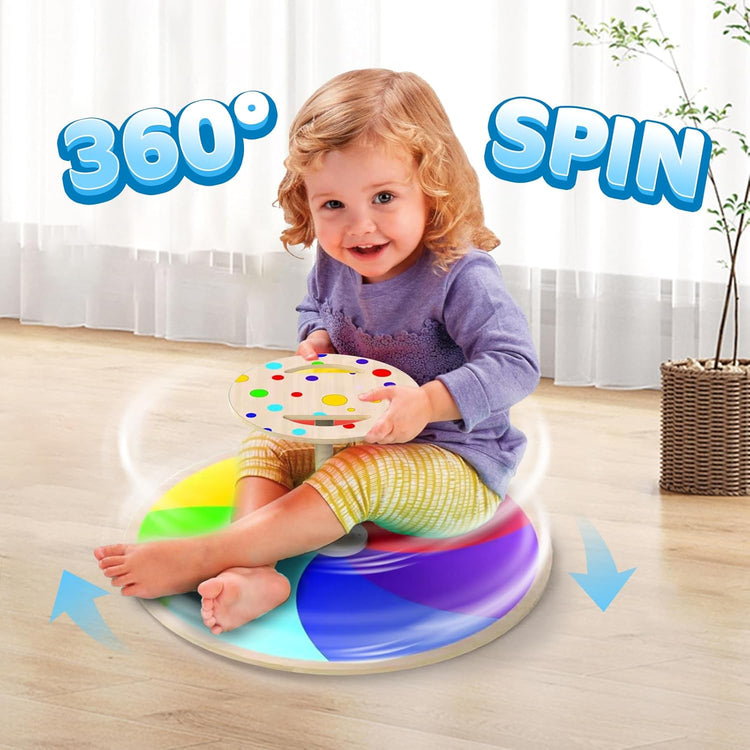 Jouet Chaise Pivotante Tourniquet à 360° Enfants Jeux Spin Siège Carrousel Coordination Corporelle Entraînement Sensoriel Equilibre