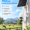 Caméra Surveillance 4G LTE Solaire avec Carte SIM,Enregistrement 24/7 Détection IA 25m, Audio Bidirectionnel, PTZ 355°, Panneau Solaire 8 W, 2K Vision Nocturne en Couleur, Abonnement Requis