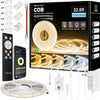 Ruban LED COB 10M, App Control, Bande LED Blanc Chaud Froid 2700K-6500K avec Telecommande et Alimentation, Bande LED 24V Dimmable, 620LEDs/M, CRI>92, Largeur 8mm