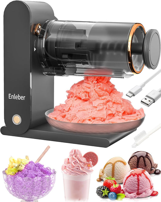 Broyeur Glace Electrique Lames Acier Inoxydable Machine Granita Cocktails Sorbets Glace Pilée