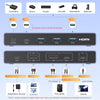 KVM Switch HDMI USB C 4K 60Hz 2 Entrées 1 Sortie avec 4 Ports USB 3.0 3A1C 5Gbps Commutateur KVM Câble HDMI et Câble USB-C Vidéo Inclus