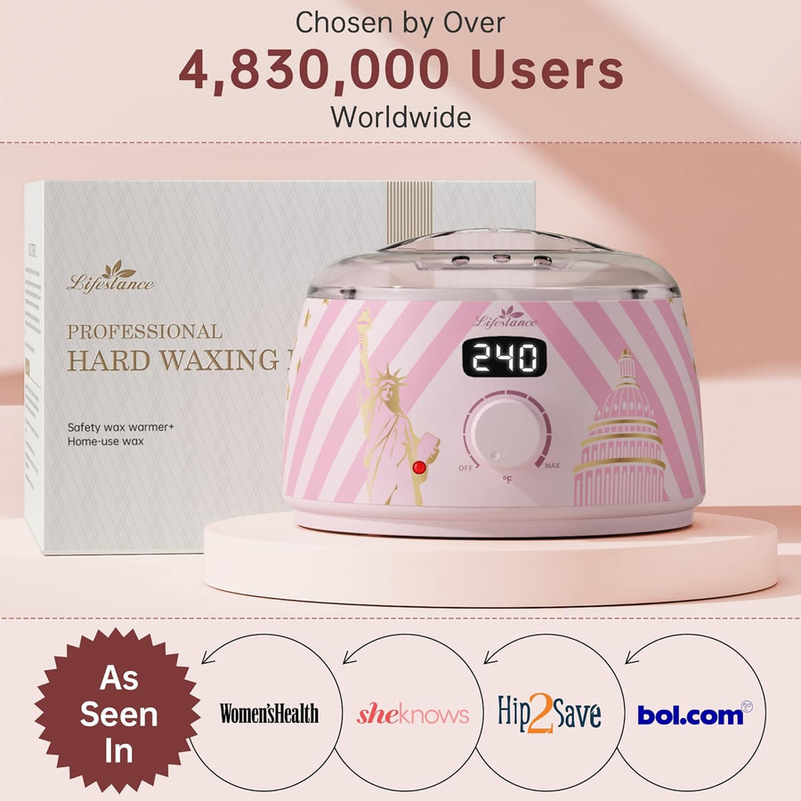 Chauffe Cire Epilation, Kit de cire d'épilation Liberty Bloom numérique Inclure 400g Perles et un bol en silicone, pour Corps de bikini brésilien visage