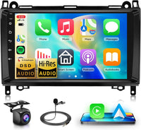 Ecran Carplay 8 Cœurs 4+64G Autoradio pour Mercedes Benz B200 W169 W245 W639 Sprinter Vito Viano avec DSP 5G WiFi Carplay Android Auto, 1280P QLED Écran Tactile Bluetooth 5.1 GPS FM/RDS
