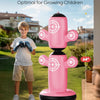 Sac de frappe rotatif à 360 ° pour enfants, plus grands sacs de frappe de 64 pouces, avec gants, pompe à main et 6 cibles, jouet de boxe gonflable ROSE