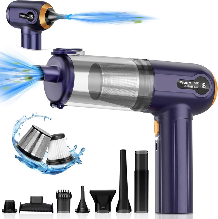 Aspirateur à Main Voiture Puissant Sans Fil 16000Pa Affichage LED Rechargeable VIOLET