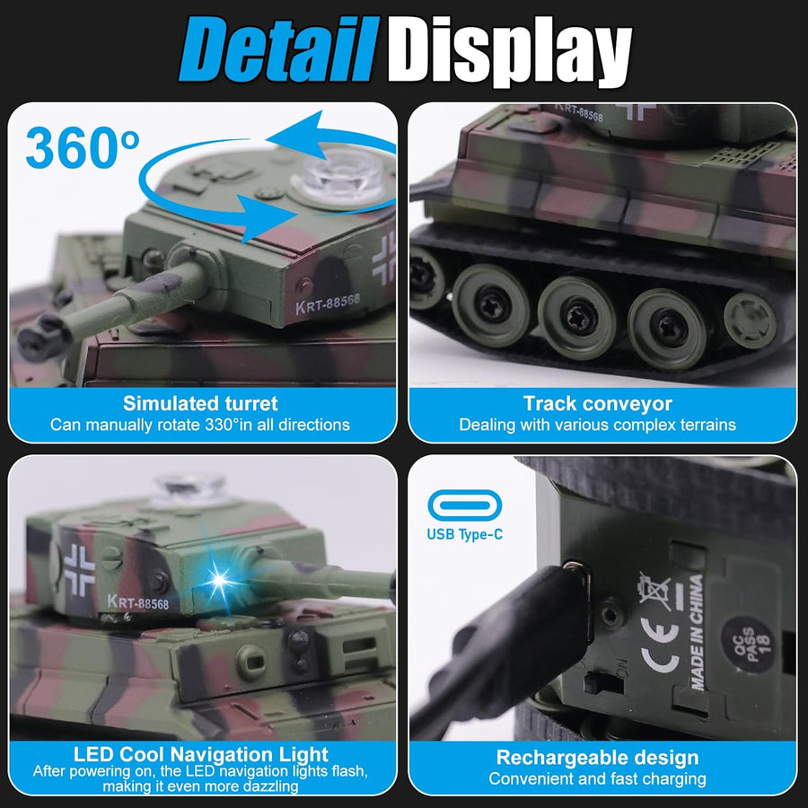 Véhicule militaire RC 2,4 GHz, mini voiture jouet électrique pour enfants à partir de 8 ans