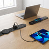 Prise Encastrable de Bureau avec Capot Coulissant Métallique Multiprise 6-en-1 avec Chargeur Sans Fil 15W Qi, 2 AC 2 USB-A 2 USB-C, 2500W, pour Bureau Cuisine
