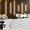 Lichaser Noire Ruban LED pour Panneau Acoustique Bois，40cm*2+60cm*2+90cm*2 6 Pièces Encastré WiFi LED Panneau Acoustique Bande Blanc Chaud avec Alexa, Autocollante pour Panneaux Acoustiques, Cuisine