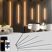 Lumière Ruban LED pour Panneau Acoustique Bois，38cm*2+60cm*4 - 6 Pièces Encastré WiFi LED Panneau Acoustique Bande Blanc Chaud avec Alexa, Autocollante pour Panneaux Acoustiques, Cuisine