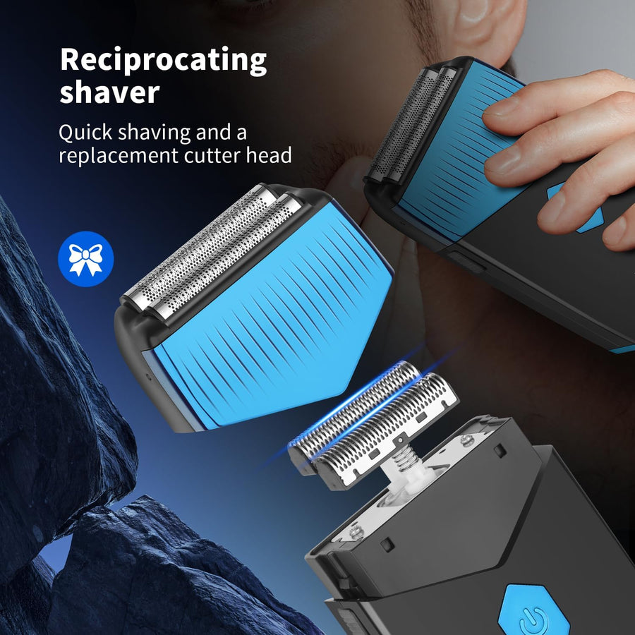 Ensemble de tondeuses à cheveux professionnelles pour homme, rasoir en aluminium, barbe, nez, oreille, kit de toilettage sans fil, tondeuse à cheveux électrique