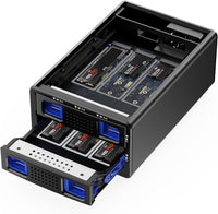 6 Baies Boîtier NVMe M.2 USB3.2 10Gbps pour SSD avec Clé M / M+B 2230/42/60/80/110 avec Câble USB CC et AC, Boîtier M.2 SSD avec 1 USB-Host, Capacité 48To(Pas DE Raid/NAS)