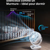 Ventilateur de Table Silencieux, 25 dB, 33CM Ventilateur Portable de Circulation D'air, oscillation manuelle verticale 120° + oscillation 90°, 4 vitesses, 4 modes, Télécommande, minuterie 12h