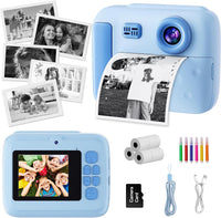 Appareil Photo Instantané Enfant,écran 2.4D Antichoc,Vidéo 1080p Appareil photo instantané MP3,batterie 1300mAh,cadeau anniversaire fêtes pour filles garçons 3-12 ans,Camera Enfant,D3
