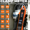 Pince multimètre , multimètre AC/DC 1mA/mV haute précision 6000 points, plage 100A/600V, détection NCV, résistance, capacité (nF/µF/mF), continuité et mode auto