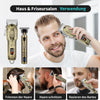 Kit tondeuse à cheveux et tondeuse à barbe, rechargeable par USB, avec 8 peignes guides et écran LED