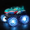 Voiture télécommandée, monstertruck télécommandée avec pneus lumineux et Monster Truck 2,4 GHz avec rotation à 360° et marche verticale, temps de jeu 100 min, jouet dinosaure 1/20 à partir de 3 ans