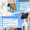 Caméra Surveillance 4G LTE Solaire avec Carte SIM,Enregistrement 24/7 Détection IA 25m, Audio Bidirectionnel, PTZ 355°, Panneau Solaire 8 W, 2K Vision Nocturne en Couleur, Abonnement Requis