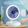 Ventilateur de Table avec Lumière LED Réglable 4 Vitesses Pliable et Suspendu 360 ° Rotation