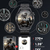 Montre Connectée Appels Bluetooth Assistant Vocal Intégré Ecran 1,39" Etanche Tracker NOIR