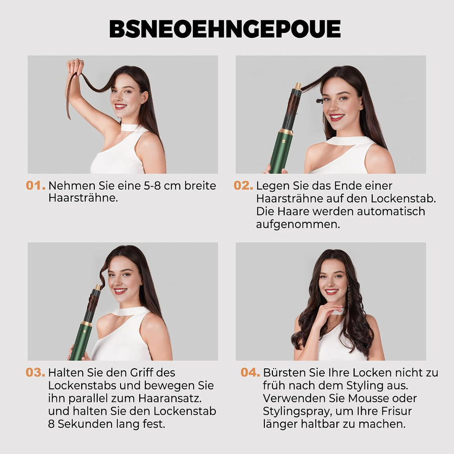 Air Styler Hair Styler 5 en 1,Brosse Soufflante 1000W Seche Cheveux Brosse Coiffante Chauffante, Boucleur a Cheveux,3 Temperature, pour Boucler, Lisser, Sécher, Donner Volume