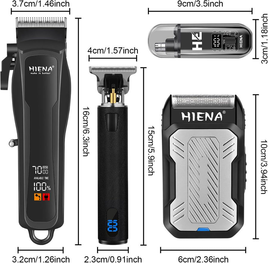 Tondeuse à cheveux professionnelle pour homme, sans fil, tondeuse à barbe, rasoir nasal, rechargeable par USB, kit complet de tondeuse électrique