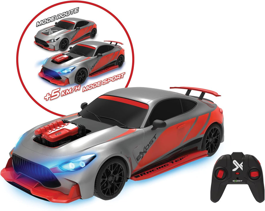 Exost - Nitro Shift – Voiture Télécommandée Transformable Échelle 1:16 - RC Car 2,4Ghz avec Effets Lumineux - Vitesse 15 km/h - Portée 25m - Batterie Rechargeable