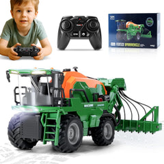 Jouet Tracteur Telecommandé avec Irrigation, Jouet Ferme Voiture Telecommandé avec Lumière et Son
