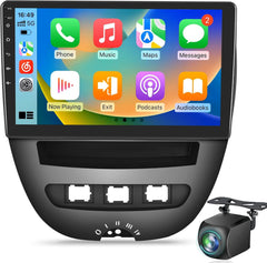 Autoradio Android pour Toyota Aygo/Peugeot 107 / Citroen C1 2005–2014, Écran Tactile 10 Pouces, CarPlay & Android Auto sans Fil, NaviGPS, WiFi, DSP, Compatible Caméra AHD/OBD/Dab