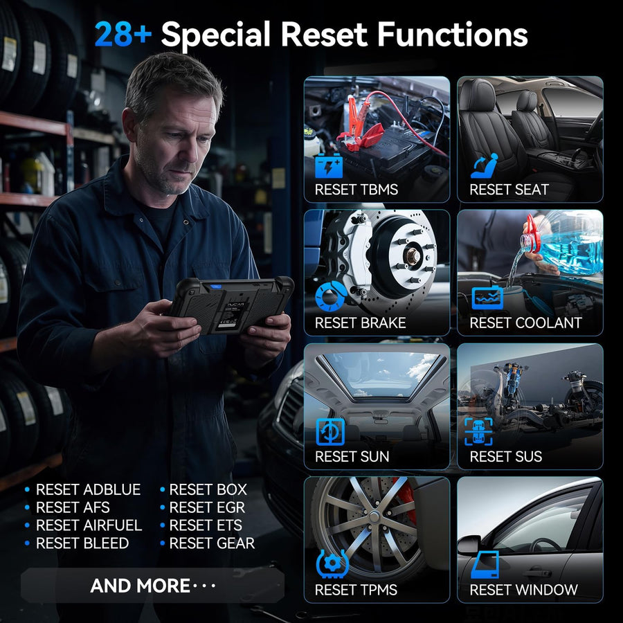 MUCAR 783BT : outil de diagnostic bidirectionnel OBD2 complet, plus de 28 fonctions de réinitialisation, prise en charge des protocoles CAN FD et DoIP, mises à jour via Wi-Fi