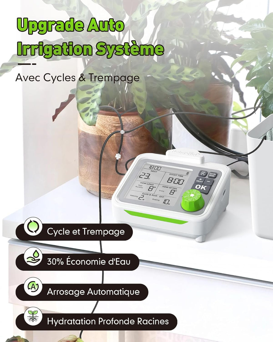 Système d'irrigation automatique, Arrosage automatique intérieur pour 20 plantes en pot - Kit d'irrigation goutte à goutte rechargeable pour plantes d'intérieur, balcon