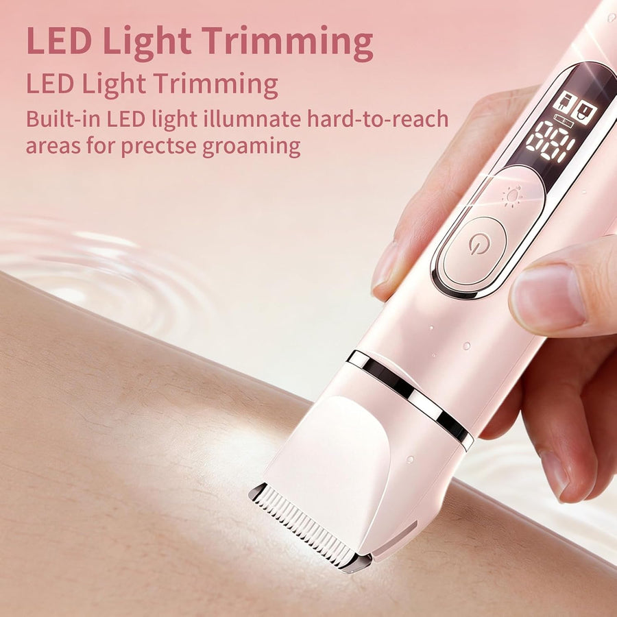 Tondeuse de bikini électrique 5 en 1, étanche IPX7 epilateur electrique femme les aisselles, les jambes, les bras et le maillot